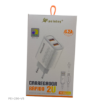 CARREGADOR RAPIDO 2 U 6.2A PEINING