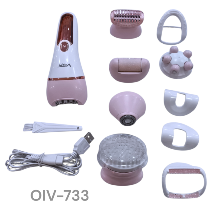 Depiladora VGR V-733 Recarregável - Branco/Rosa - Imagem 2