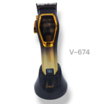 VGR Máquina de Cortar Cabelo Profissional V-674 Clipper Sem Fio 9000 RPM Lâmina Cerâmica Display LED