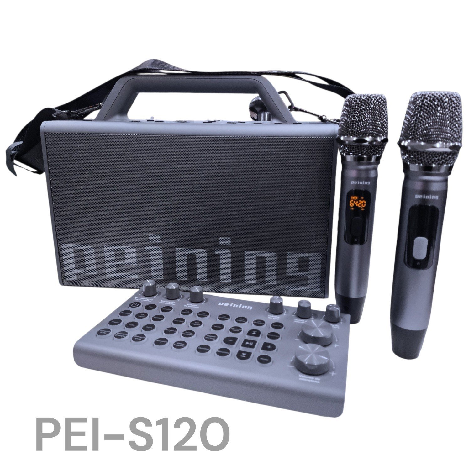 IMG_7274352632661352016 CAIXA DE SOM KARAOKE PEI-S120 200 W PEINING - Imagem 1