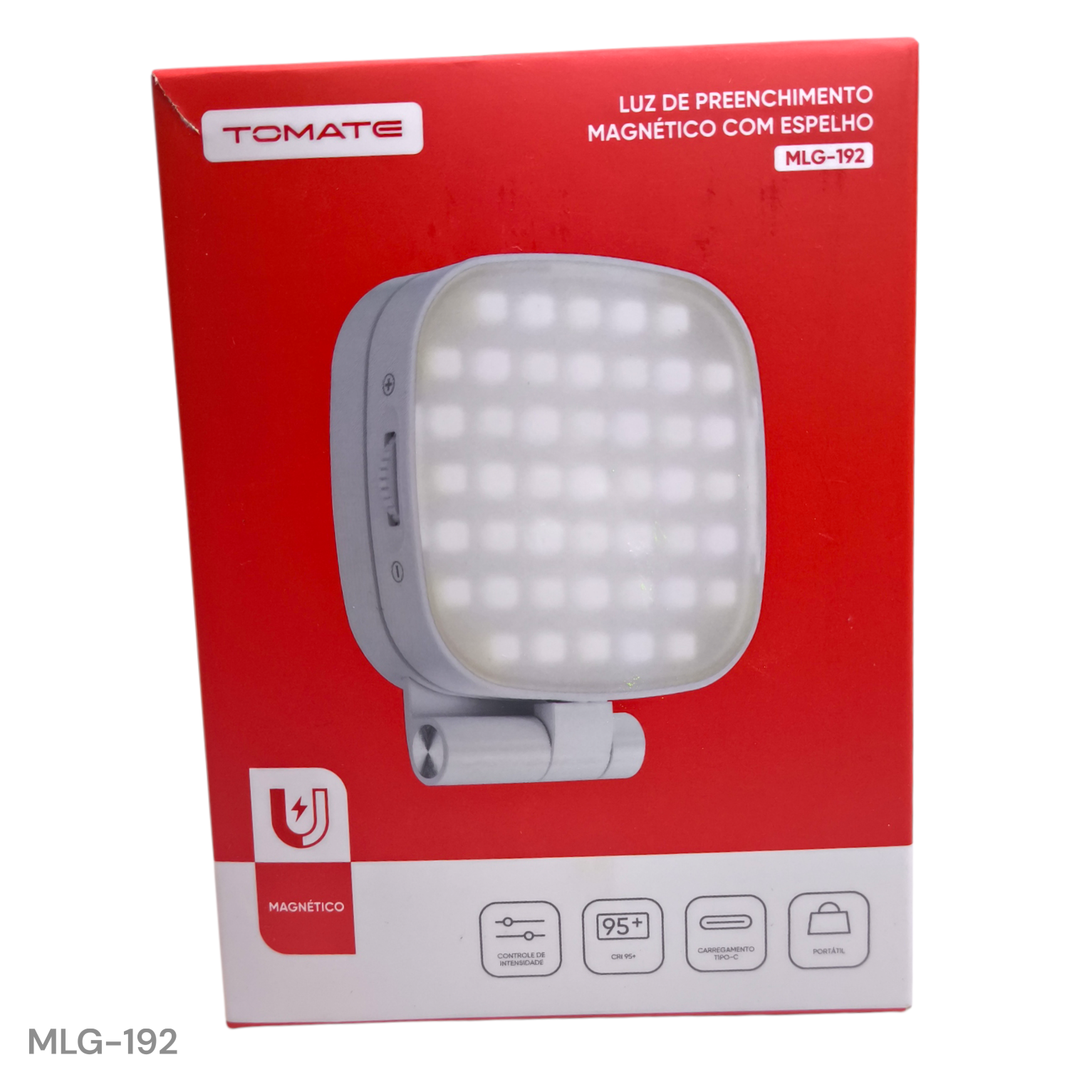 IMG_8082616654861922704 LUZ DE PREENCHIMENTO MAGNETICO COM ESPELHO TOMATE - Imagem 1