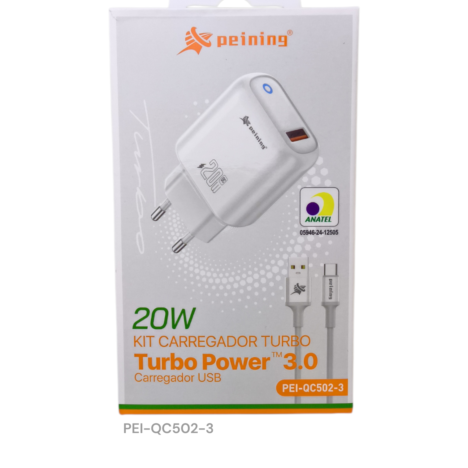 IMG_9114325767424842409 KIT CARREGADOR TURBO POWER 3.0A PEINING - Imagem 1