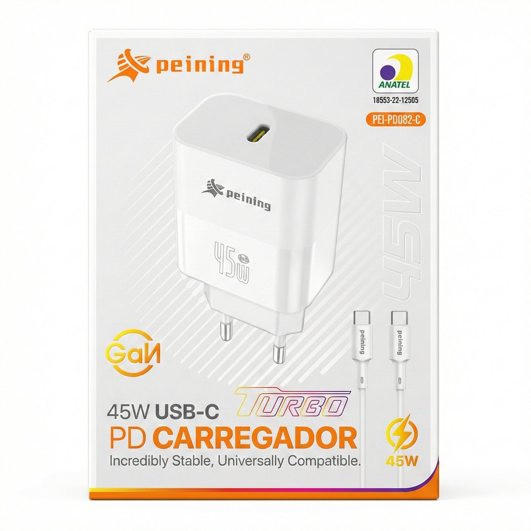 turbo-45w-U+c-M2 Carregador Fonte Iphone 45w Apple Tipo C Turbo Branco - Imagem 1